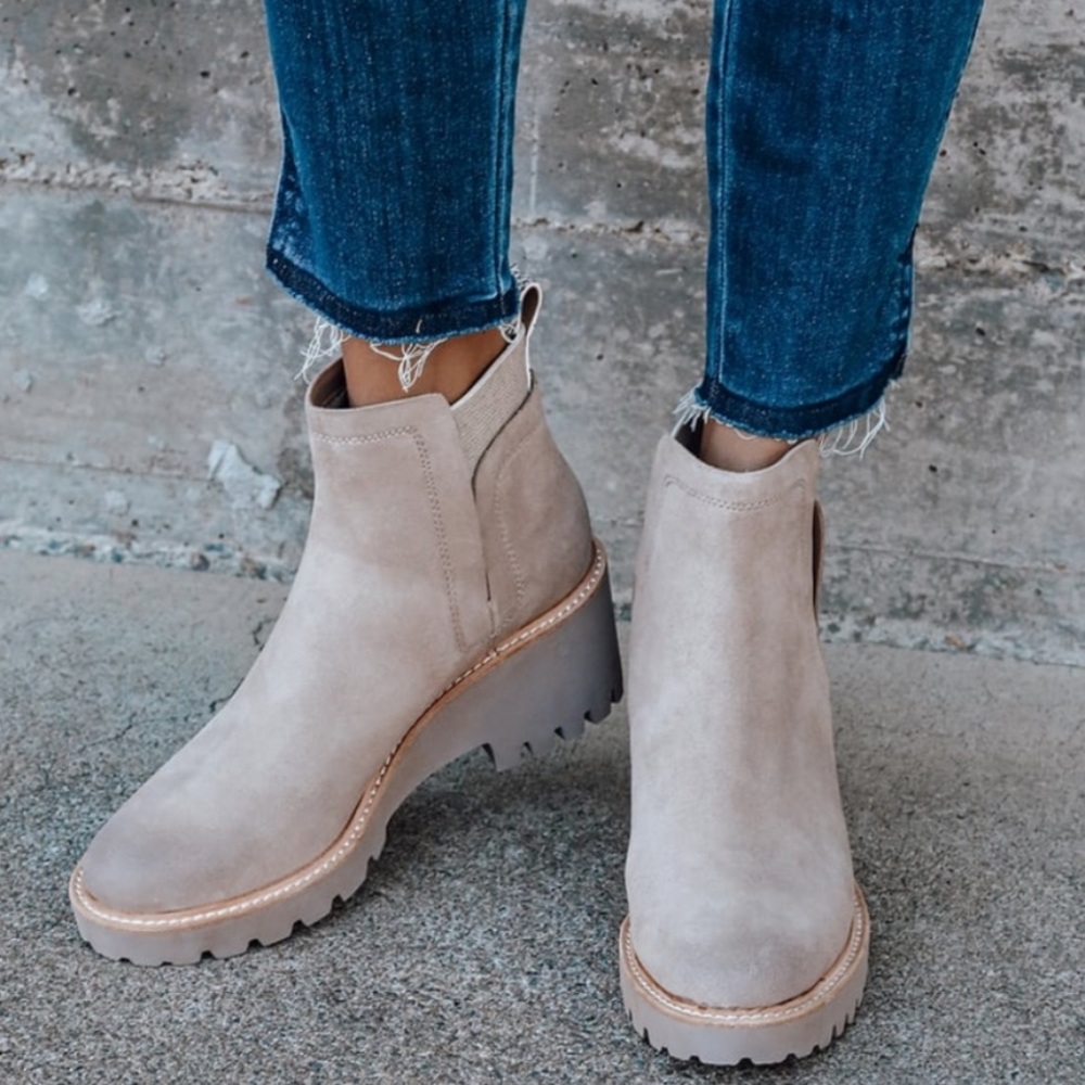 Dolce Vita rango chunky sole booties in stone